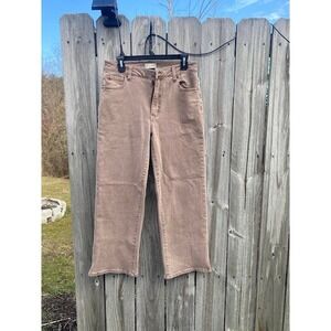Oliver Logan Women Mauve Brown Wide Leg High Rise Stretch Denim Jeans Size 29